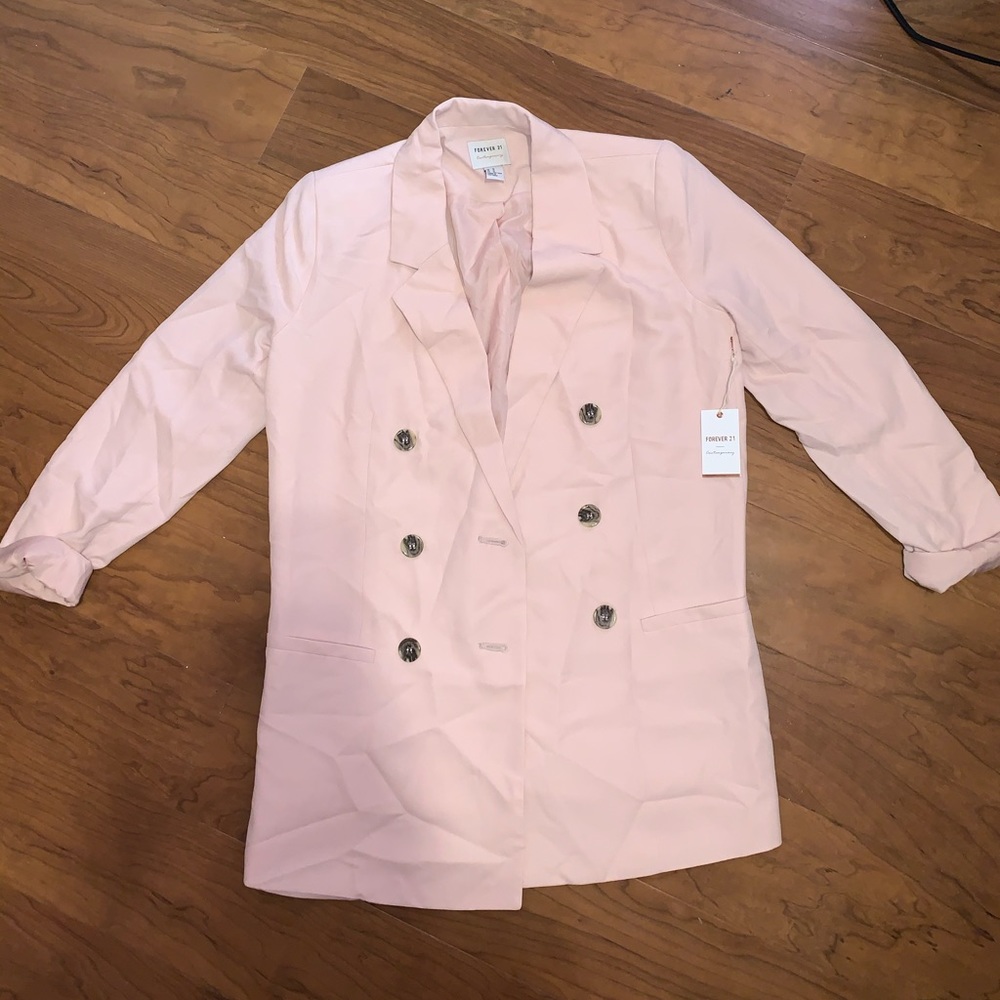 Forever 21 Blush Pink Long Blazer Jacket